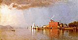 Alfred Thompson Bricher Canvas Paintings - Along the Hudson
